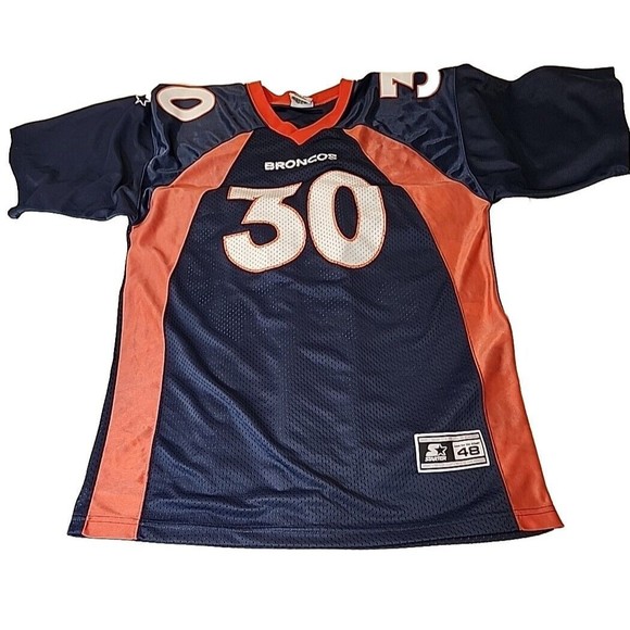 Vintage Starter Denver Broncos Terrell Davis 30 NFL Football Uniform Jersey 48 L